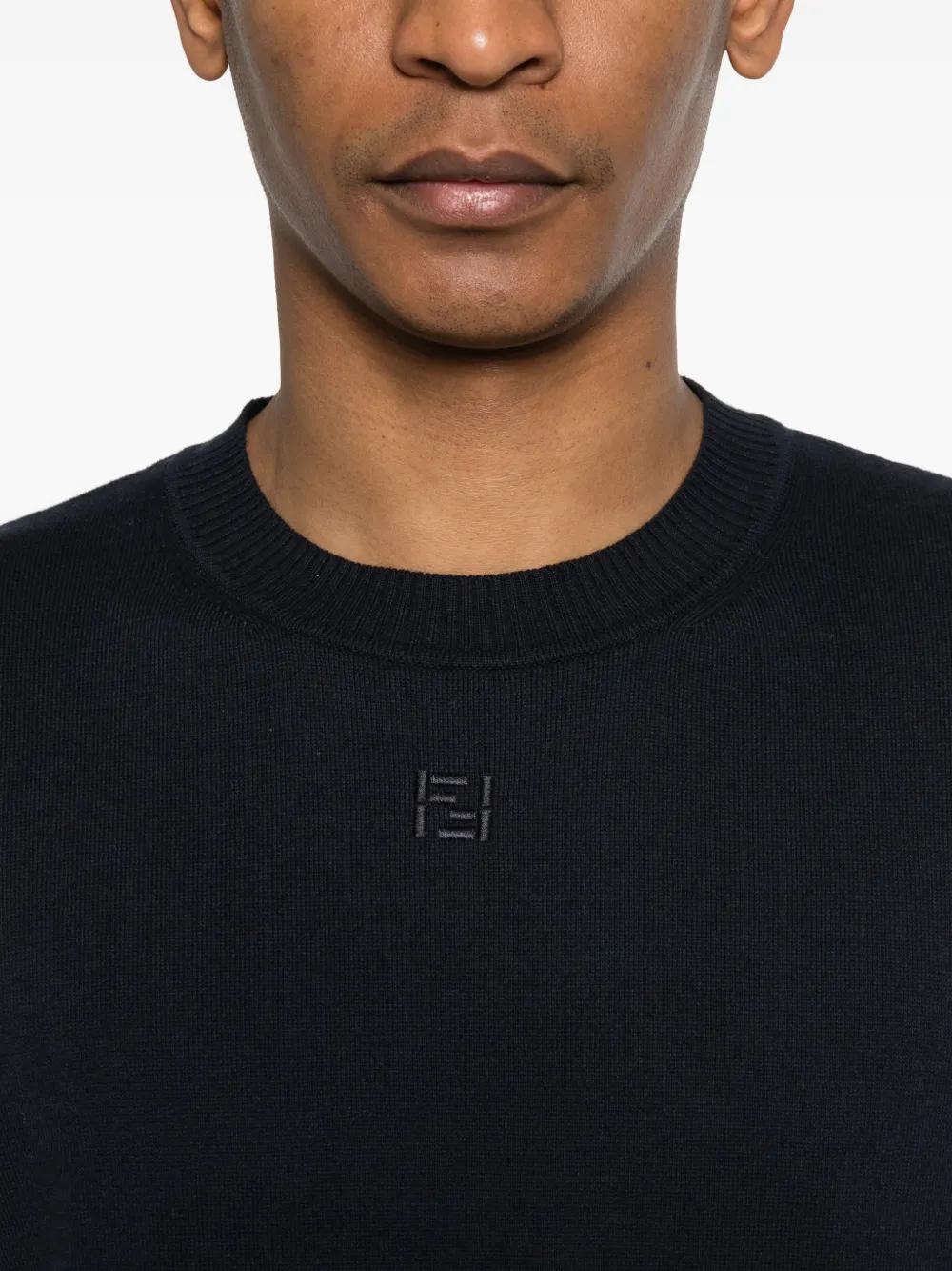 FENDI T-shirt met logodetail Blauw