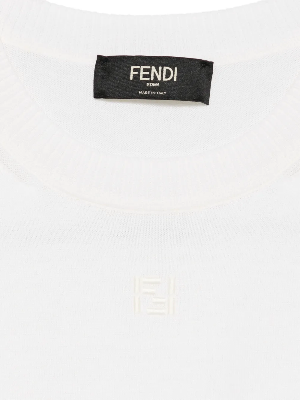  Fendi Embroidered-logo T-shirt - Neutrals 