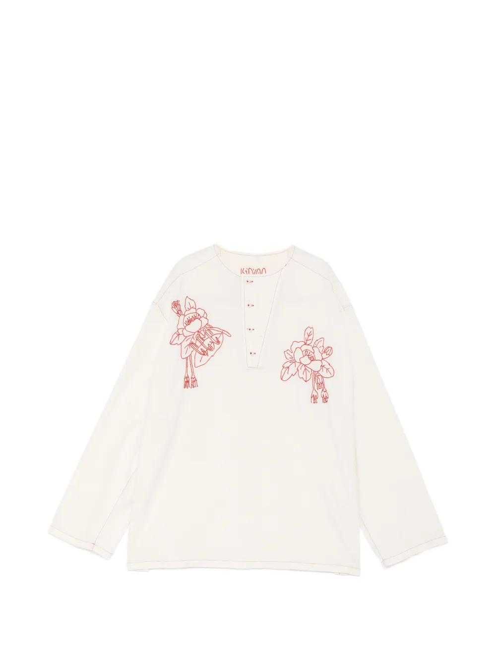 Kinyan Lam floral embroidery blouse - Toni neutri
