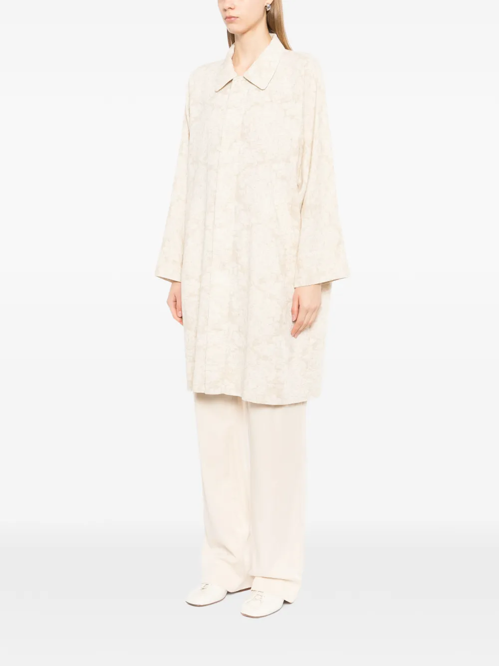 Kinyan Lam Patterned Collared Coat - Neutrals 