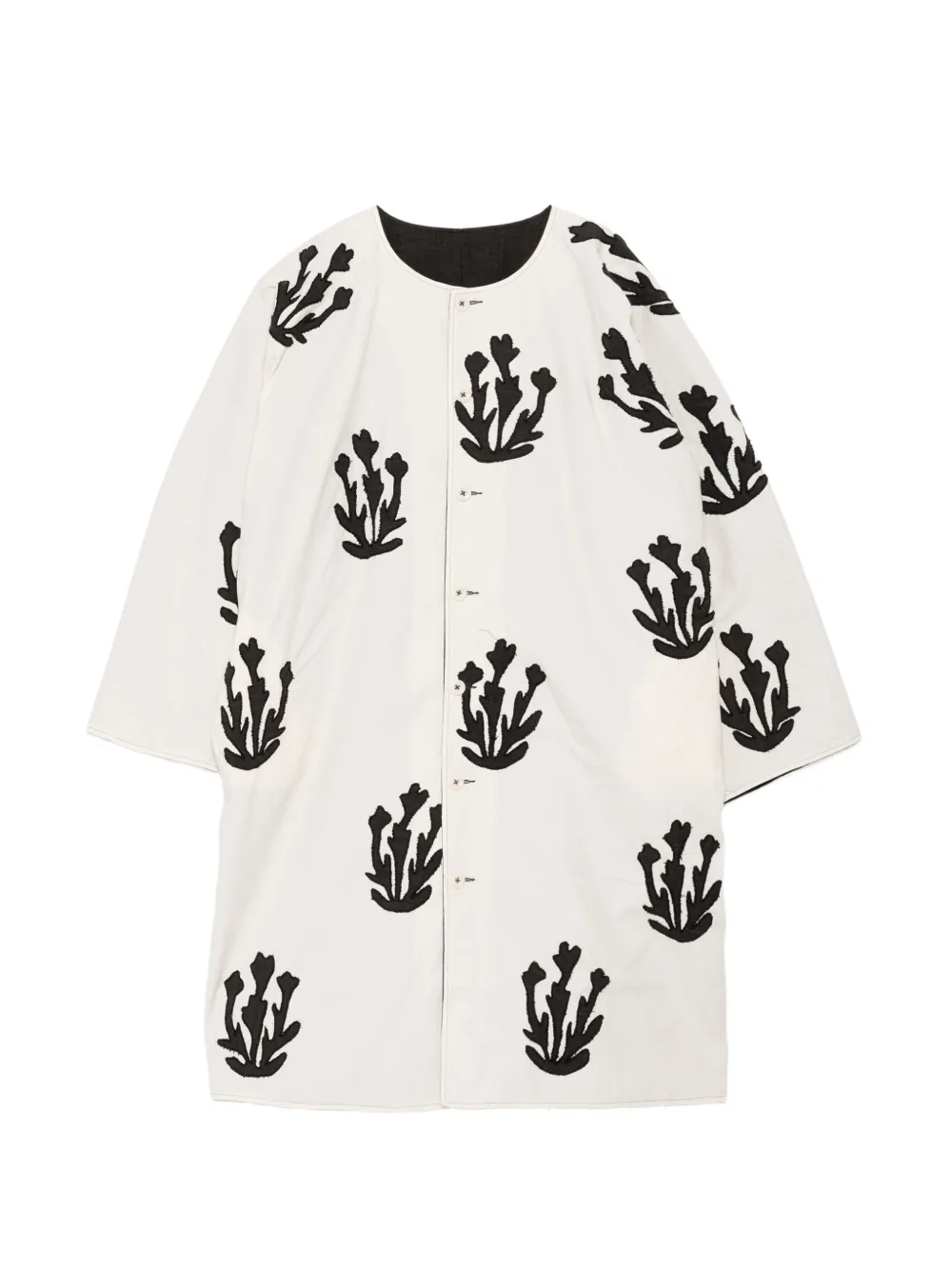 Kinyan Lam floral-embrodairy coat - Toni neutri