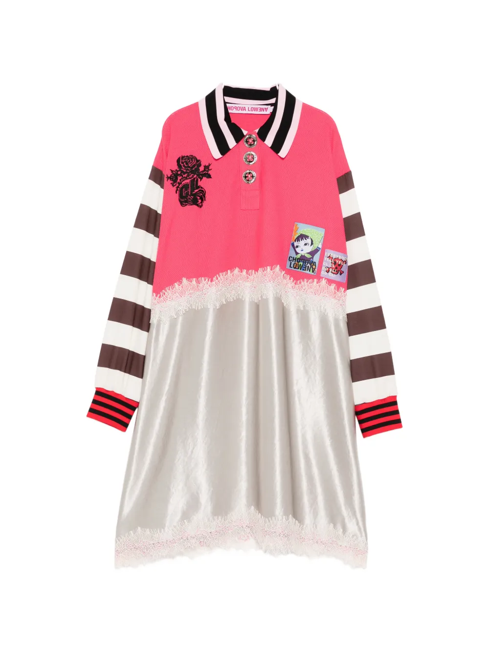 Chopova Lowena contrasting collar dress - Rosa