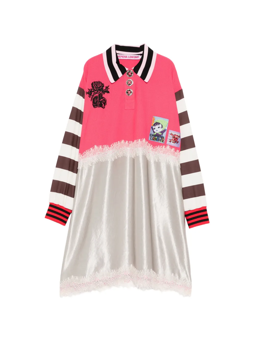 Chopova Lowena contrasting collar dress - Rosa