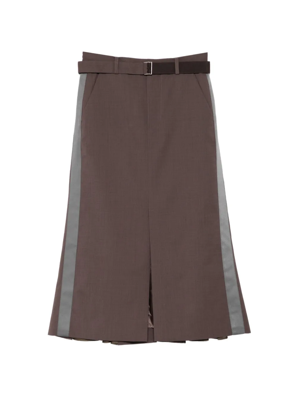 sacai belted panel skirt - Braun