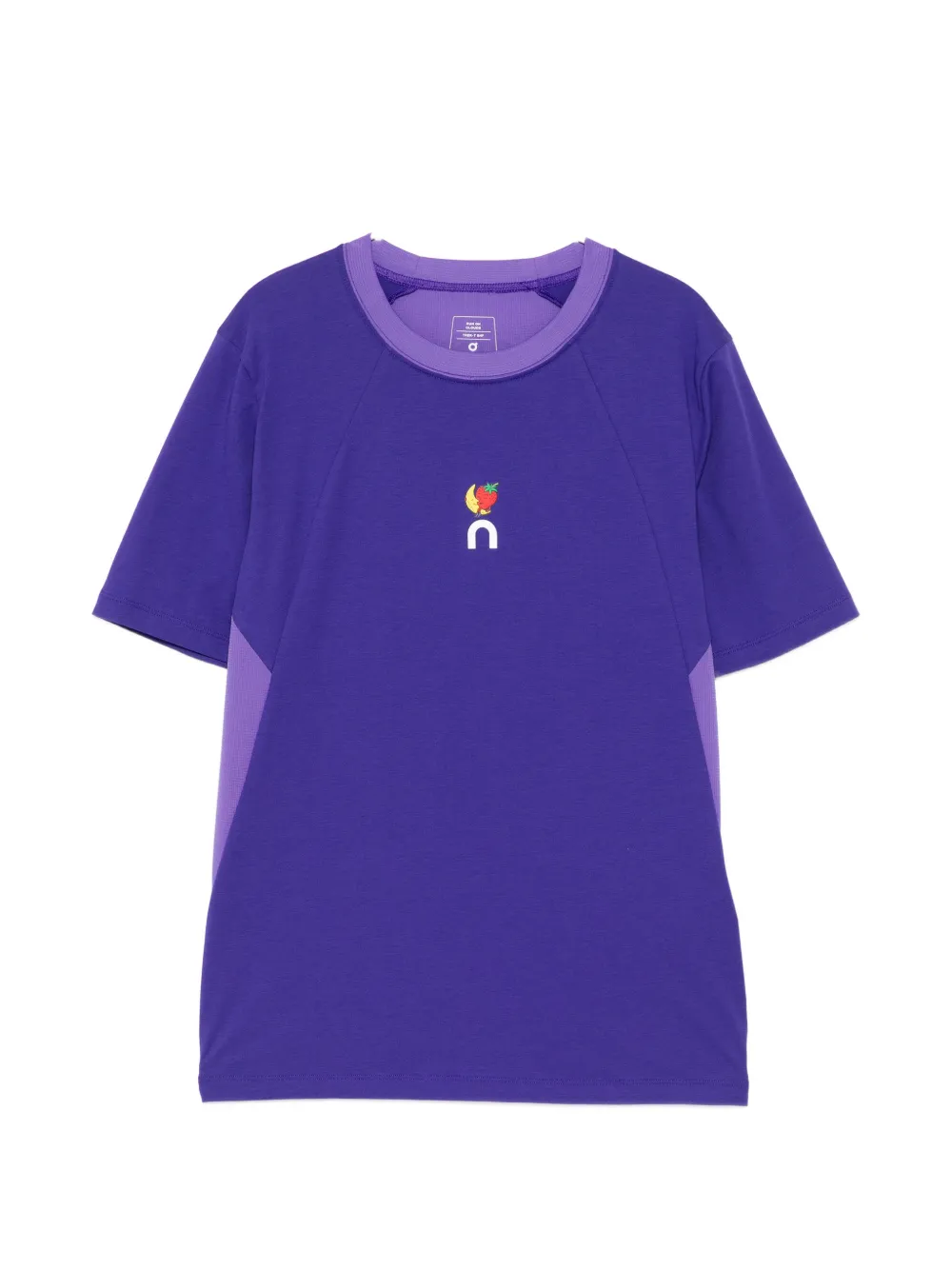 On ribbed panel T-shirt - Viola