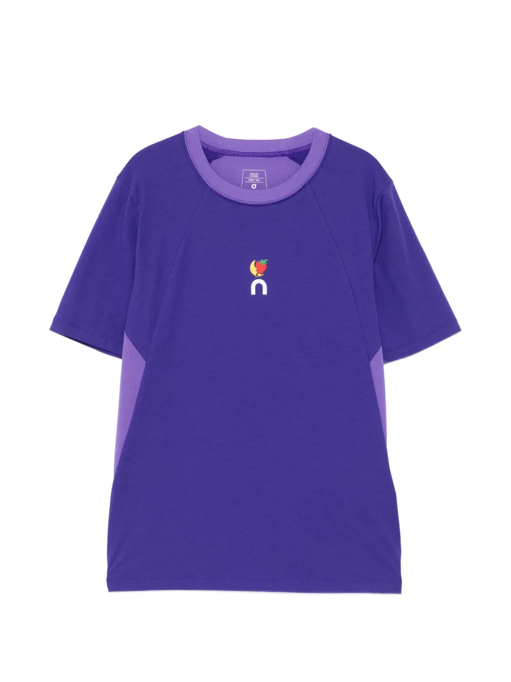On ribbed panel T-shirt - Viola