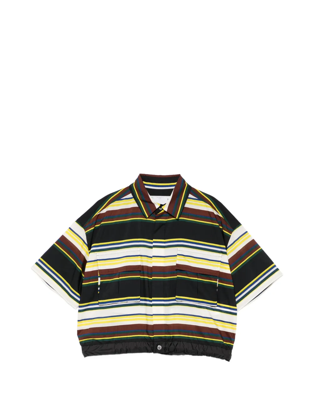 sacai striped pocket shirt - Marrone