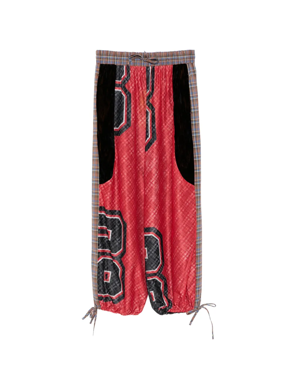 Chopova Lowena plaid panelled trousers - Nero