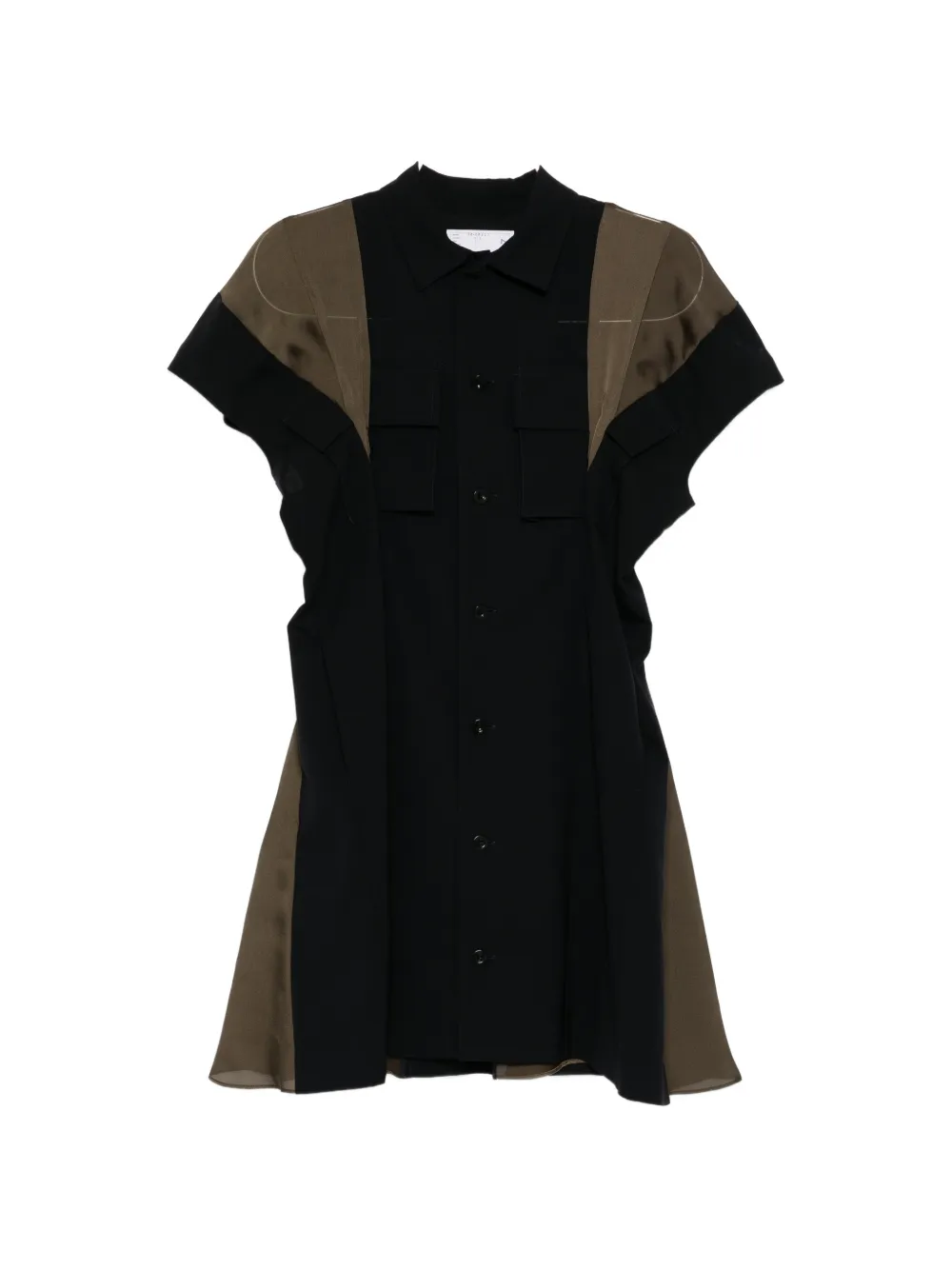 sacai chest pocket short-sleeve dress - Nero