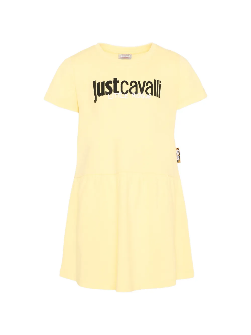 Just Cavalli Logo-print Short-sleeve Dress In Neutral