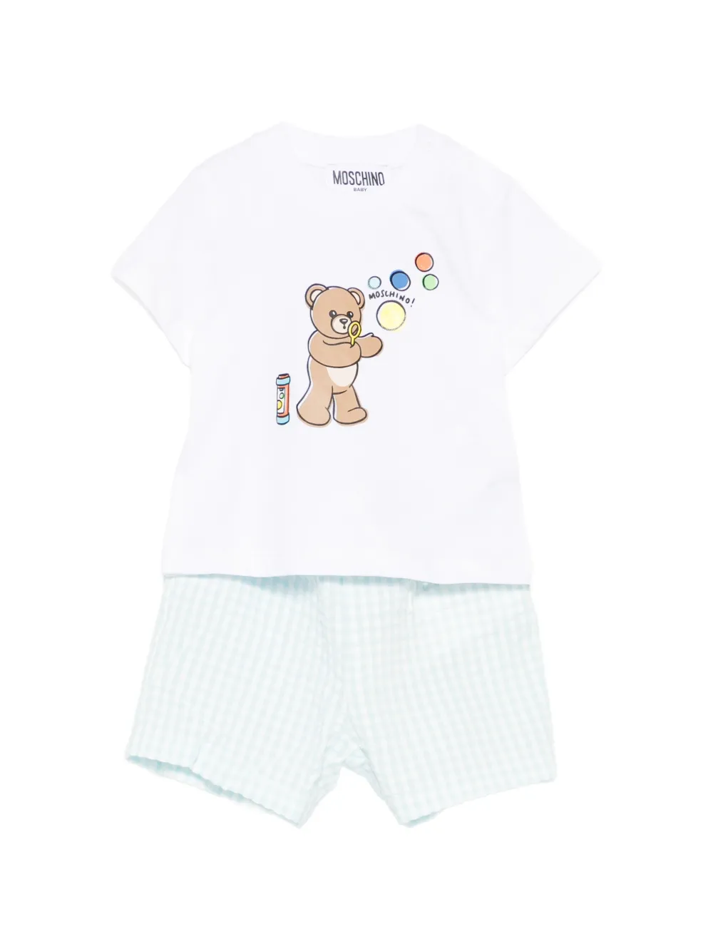 Moschino Kids checked shorts set - Bianco