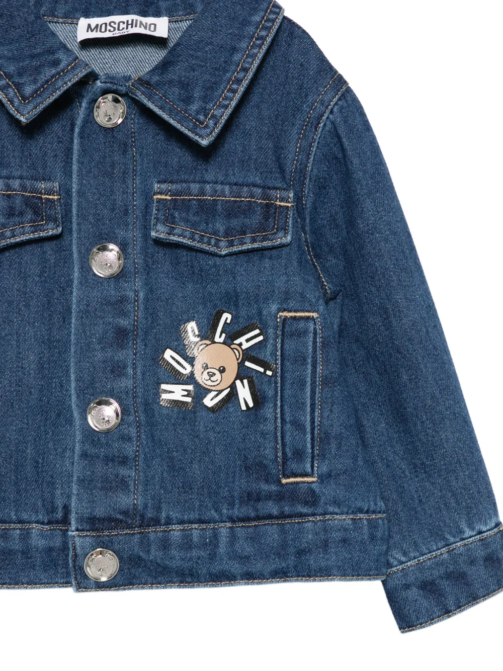  Moschino Kids Buttoned Denim Jacket - Blue 