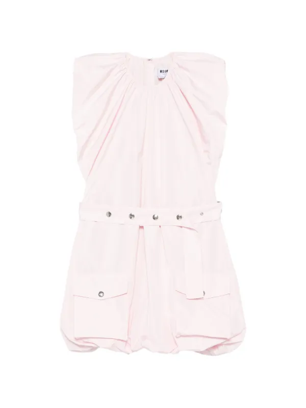 msgm dress pink Pink satin long dress with lace inserts