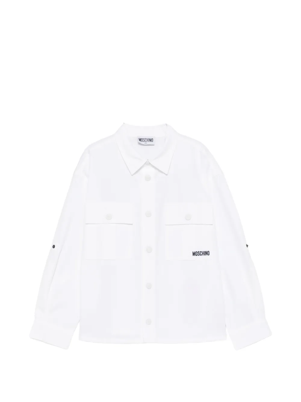 Moschino Kids buttoned chest pocket shirt - White