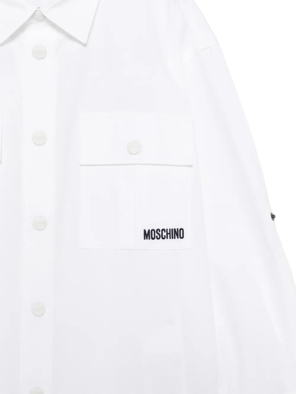  Moschino Kids Buttoned Chest Pocket Shirt - White 