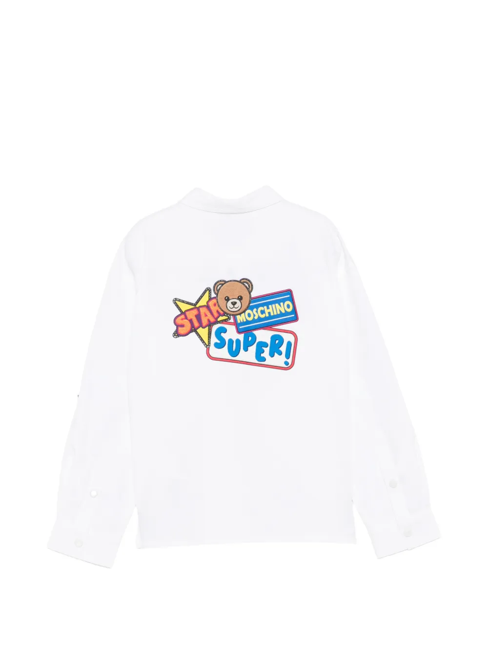  Moschino Kids Buttoned Chest Pocket Shirt - White 