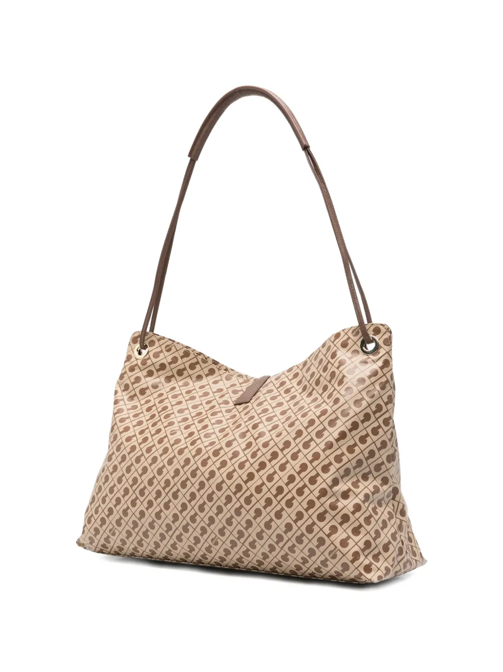  Gherardini Logo Pattern Shoulder Bag - Neutrals 