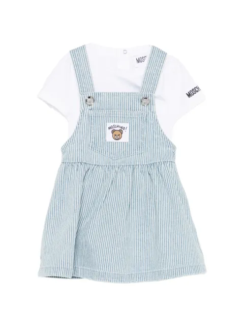 Moschino Kids logo-embroidered striped dress set