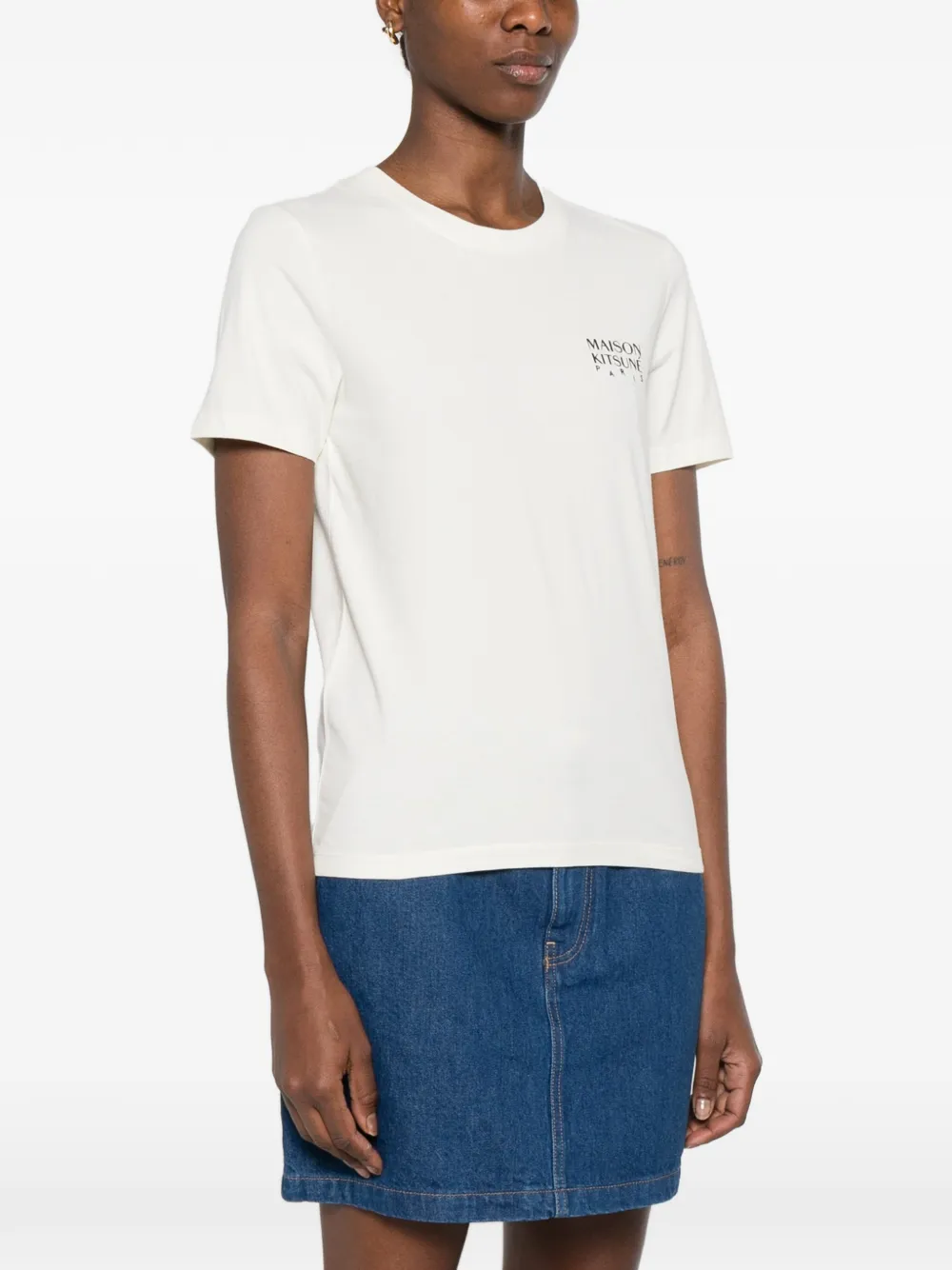 Maison Kitsuné T-shirt met print Beige