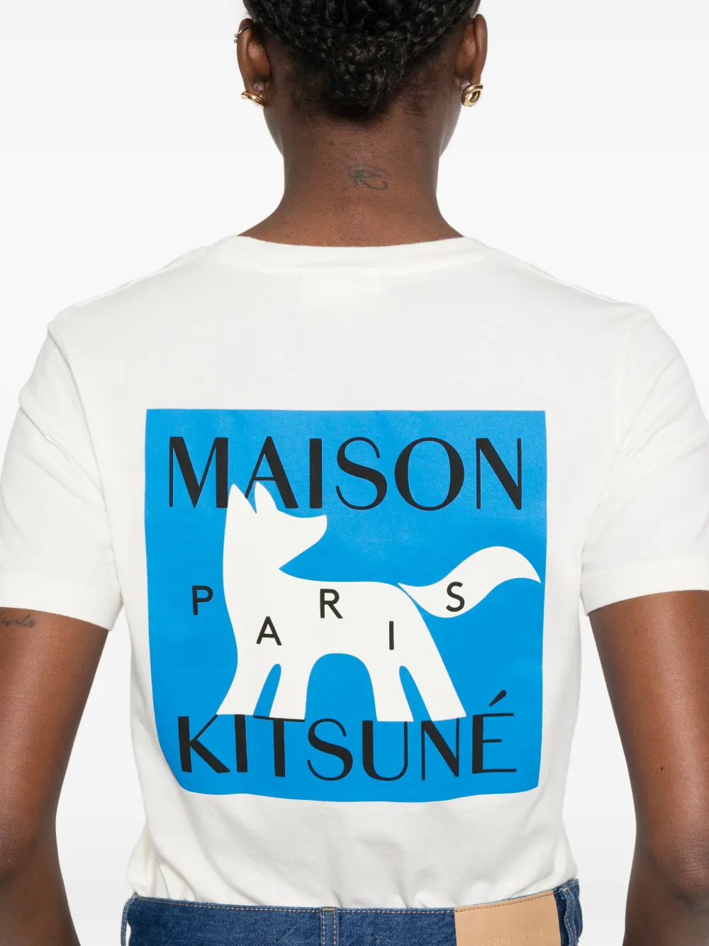 Maison Kitsuné T-shirt met print Beige