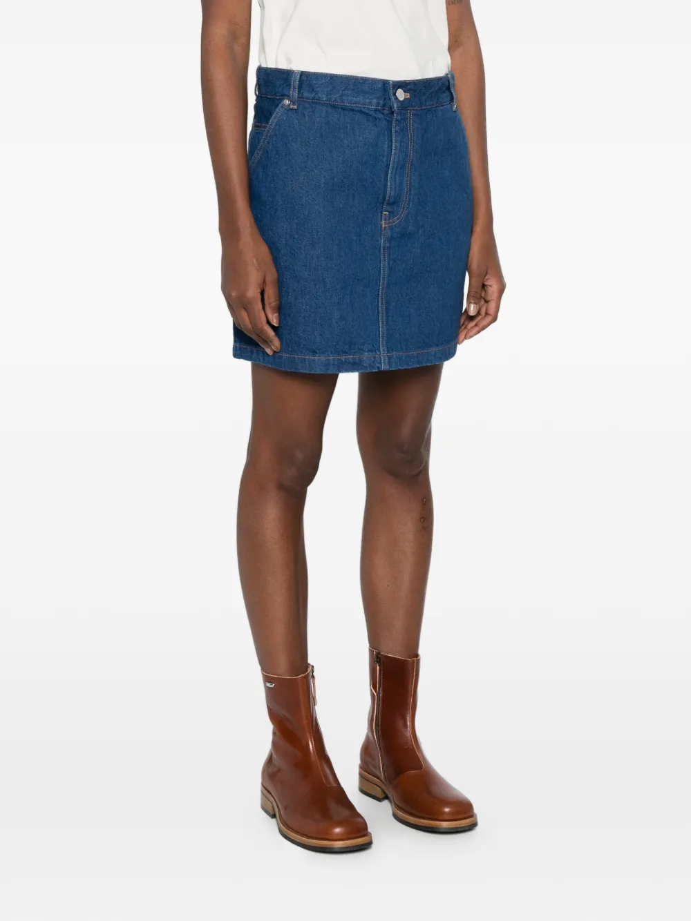 Maison Kitsuné Denim mini-rok met normale pasvorm Blauw