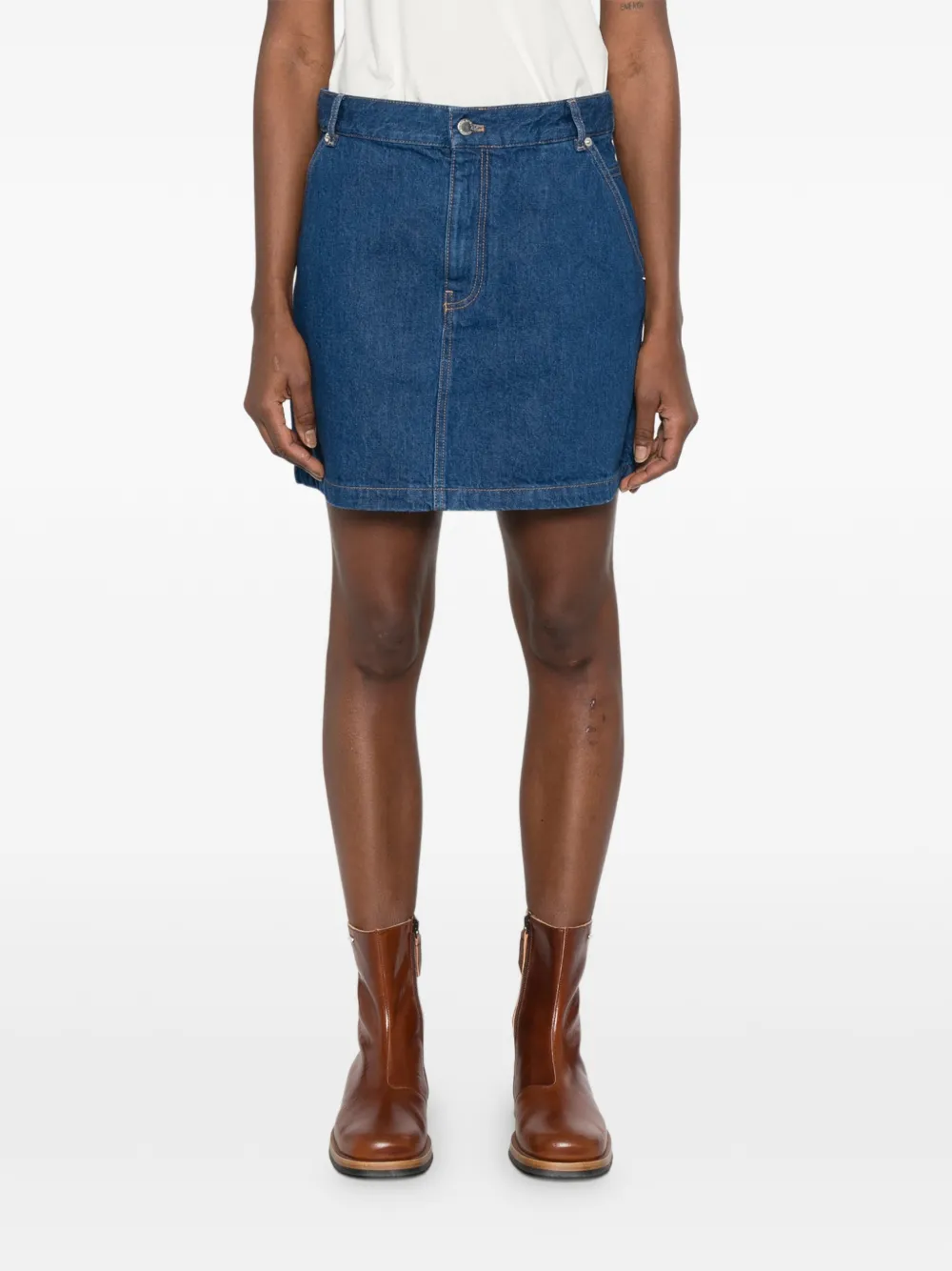 Maison Kitsuné Denim mini-rok met normale pasvorm Blauw