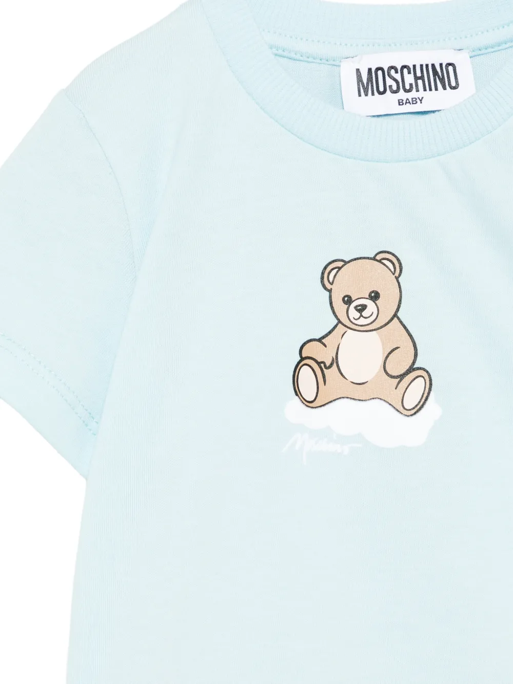 Moschino Kids T-shirt met teddybeerprint Blauw