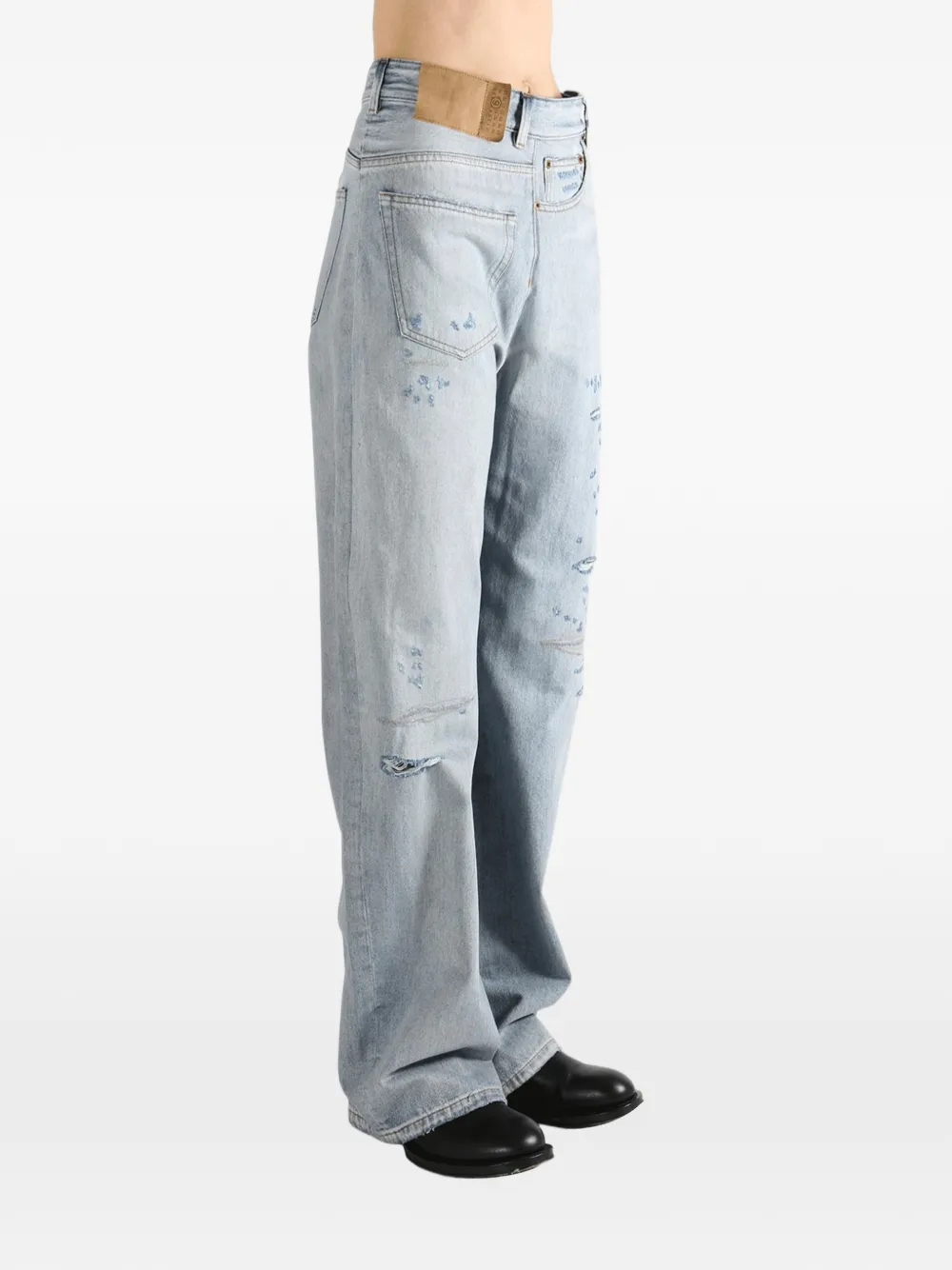  Mm6 Maison Margiela Distressed Jeans - Blue 