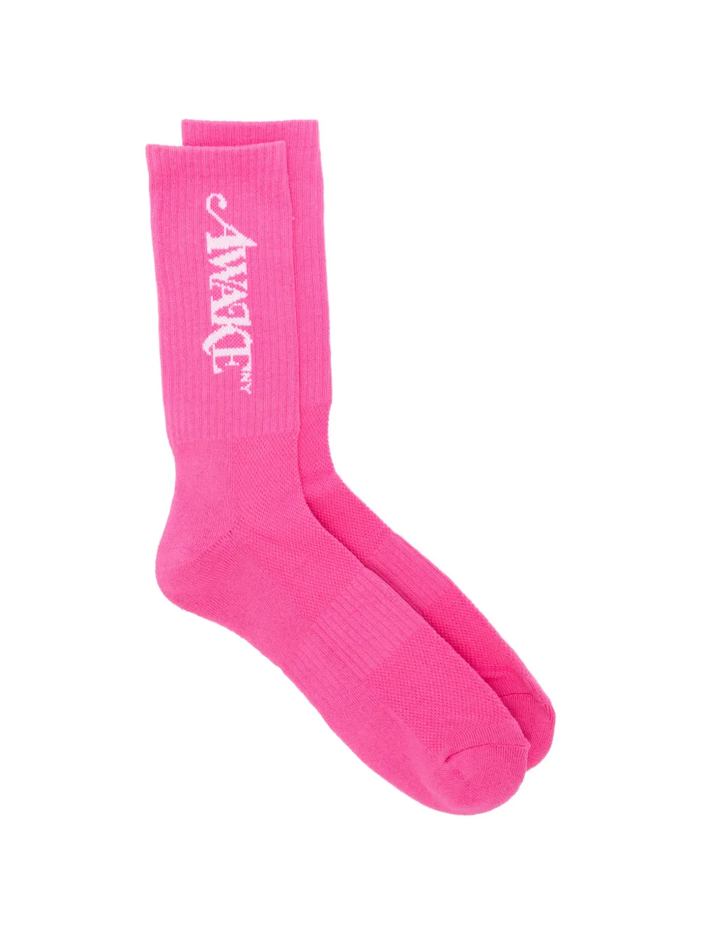 Awake NY ribbed logo socks - Rosa