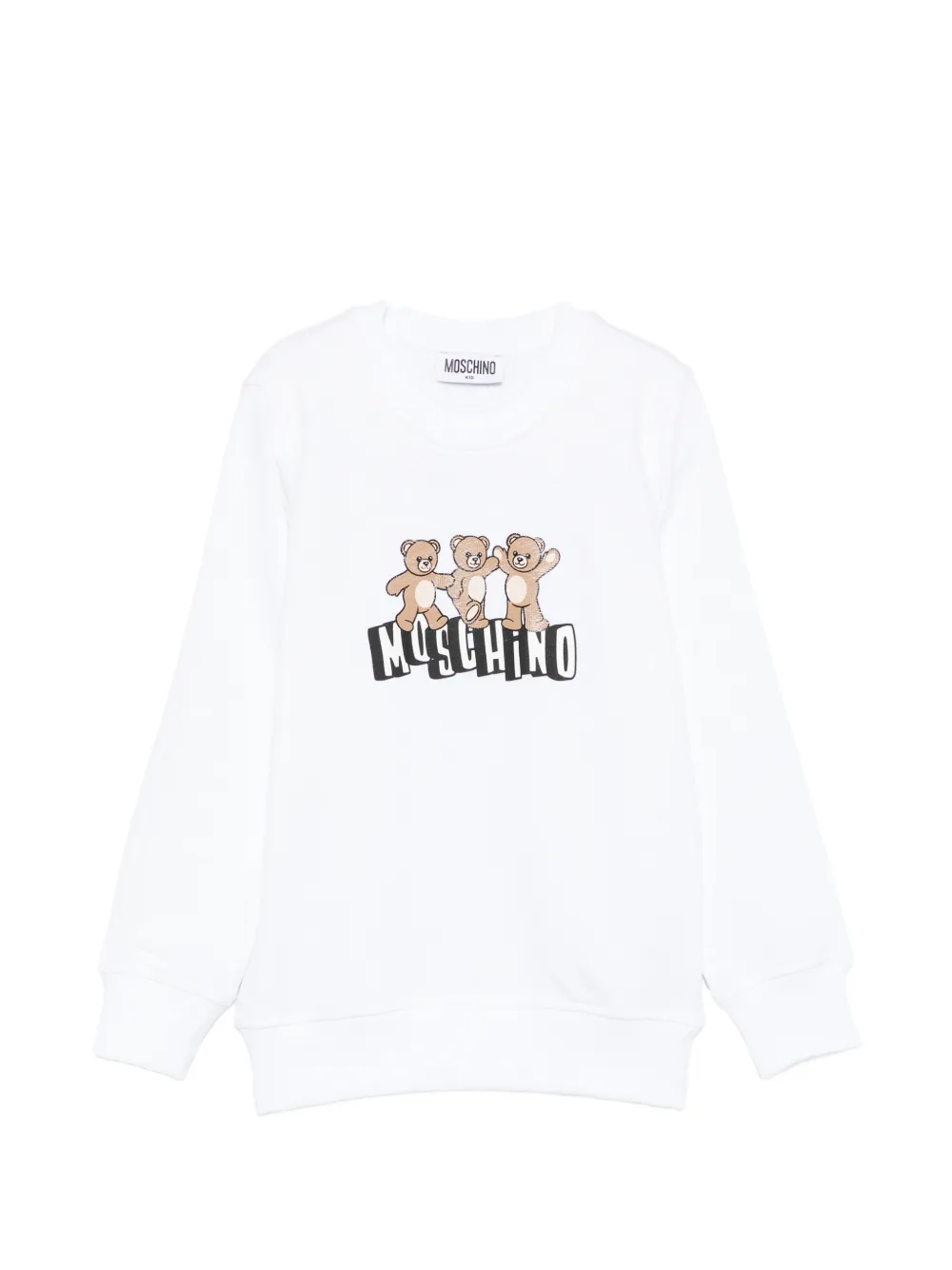 Moschino Kids bear print sweatshirt - Bianco