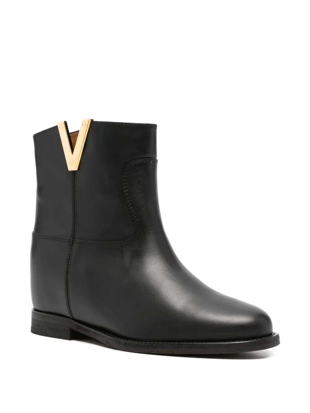 Via Roma 15 Laarzen met metalen detail Zwart