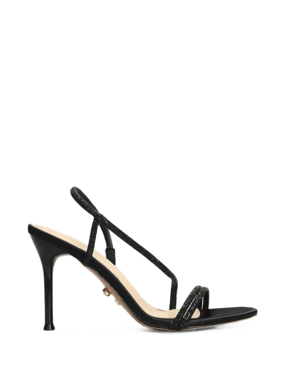 Twenty Four Haitch Flamenco Crystal-embellished Sandals In Black