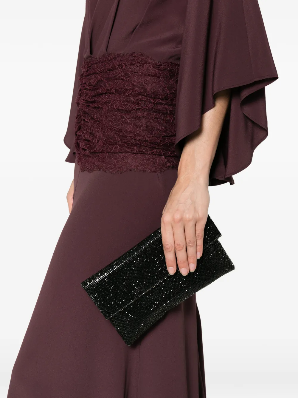  Twenty Fourhaitch Morna Woven Chain Clutch Bag - Black 