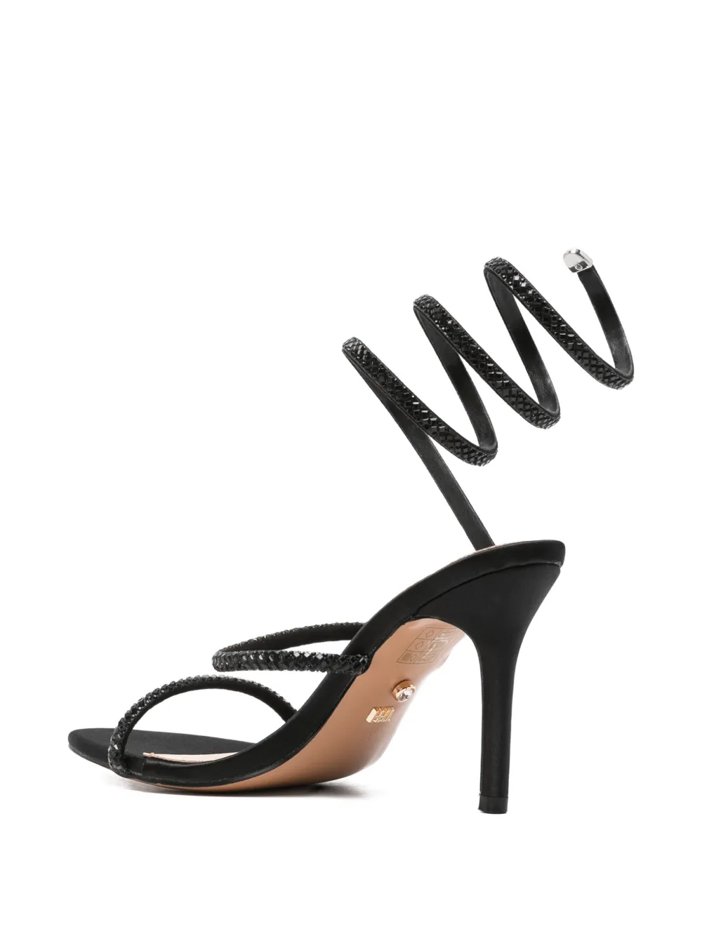 TWENTY FOURHAITCH Zeja verfraaide sandalen Zwart
