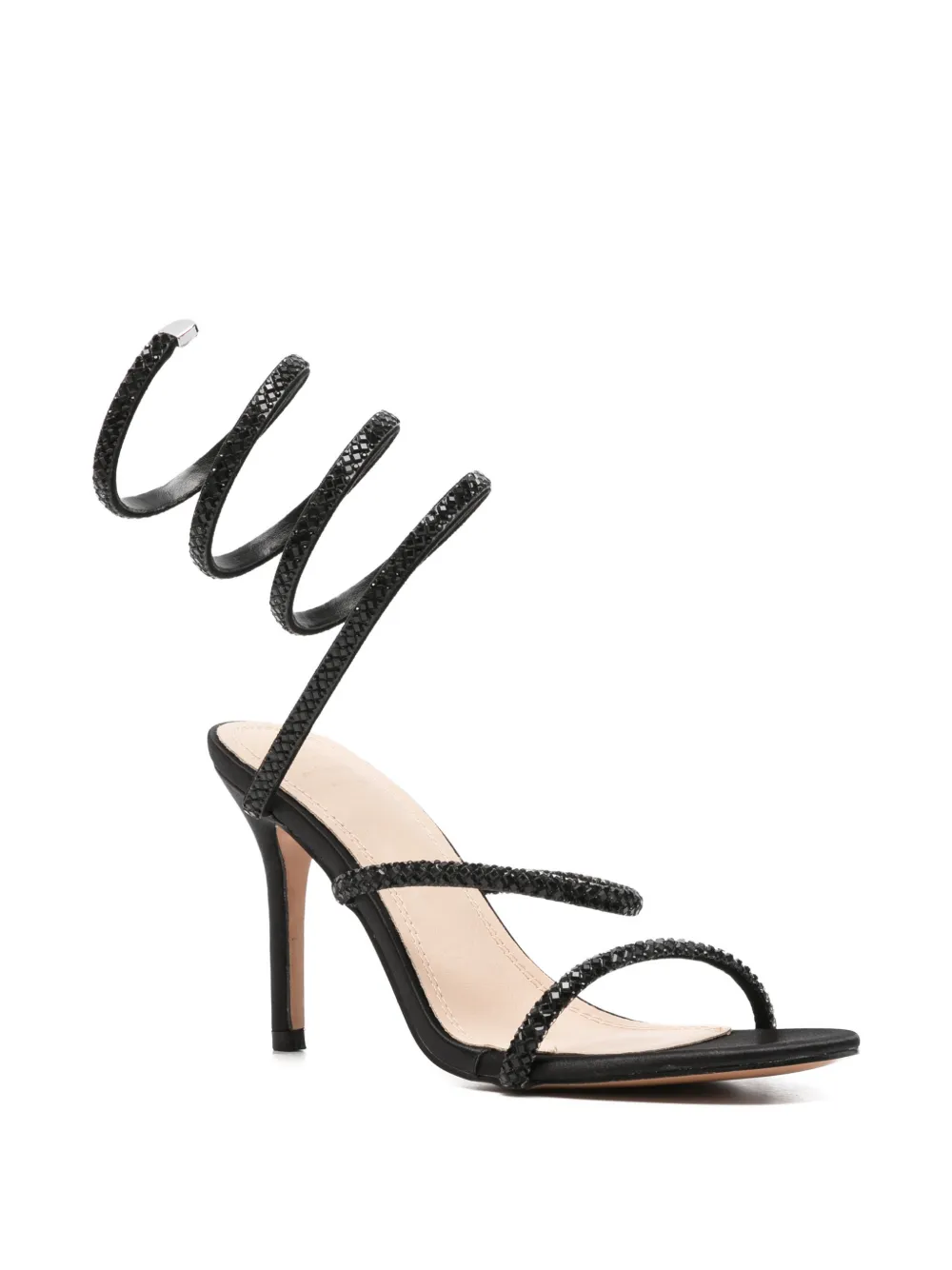 TWENTY FOURHAITCH Zeja verfraaide sandalen Zwart