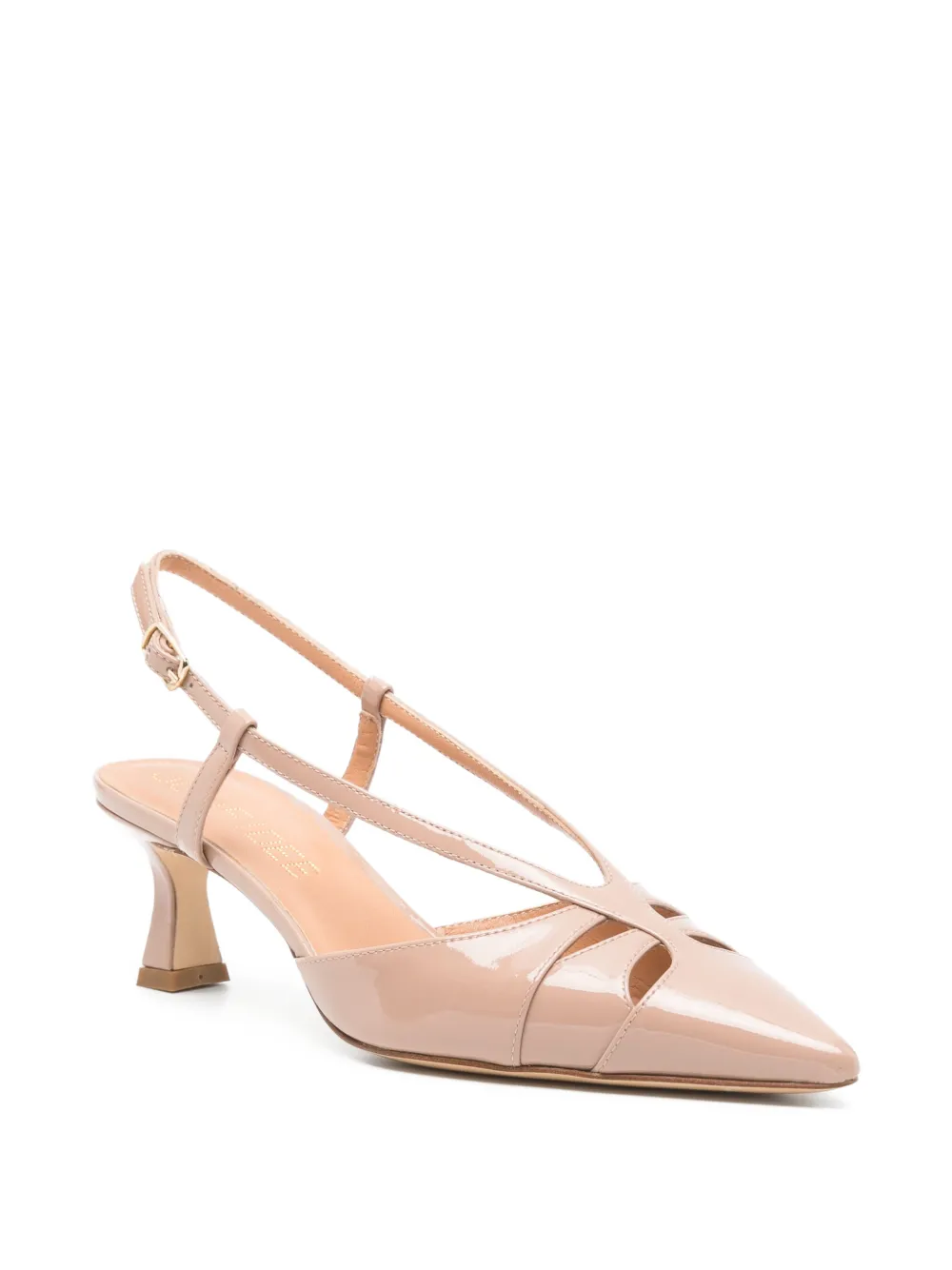  Julie Dee Cut-out Slingback Heeled Pumps - Neutrals 