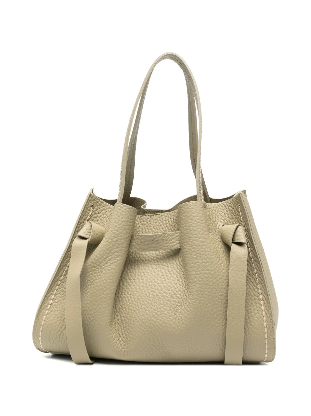 VISONA` tie detail tote bag - Toni neutri