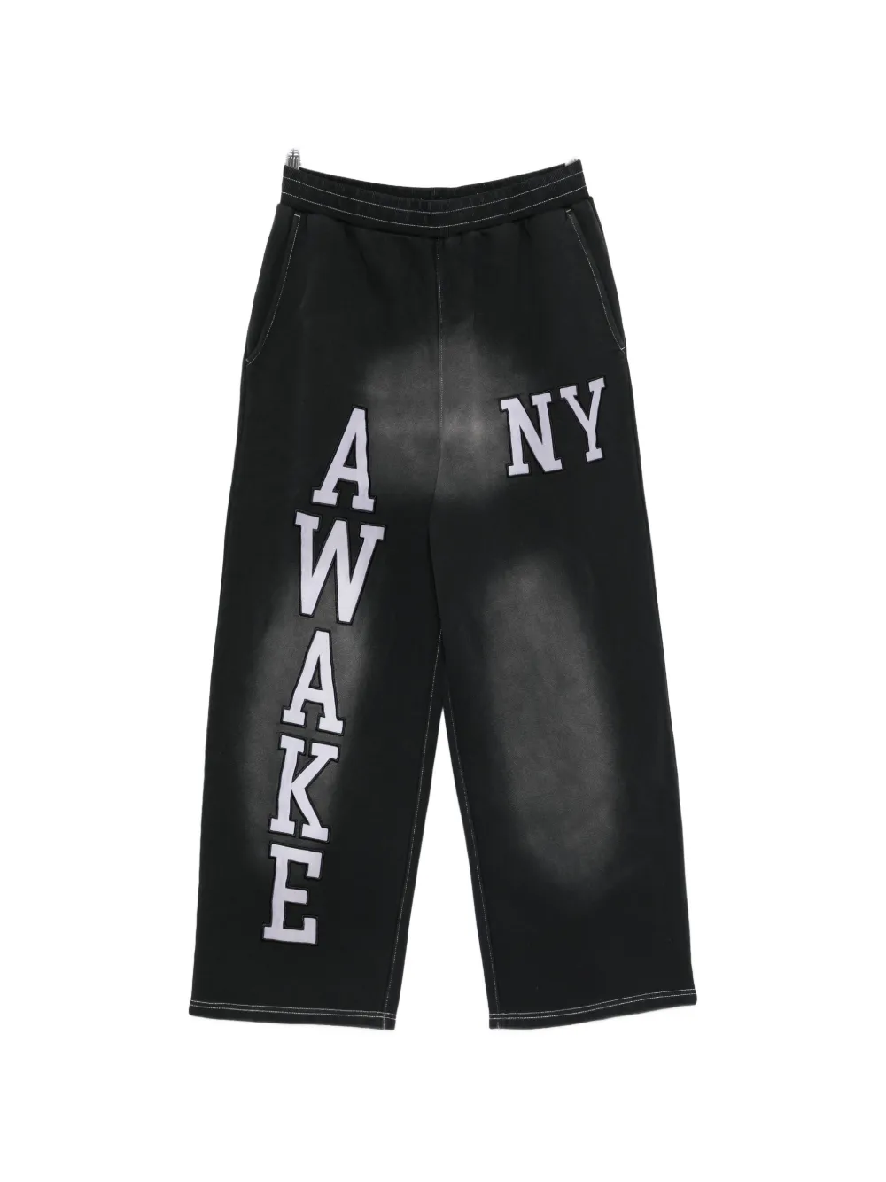 Awake NY letter appliqués trousers - Nero