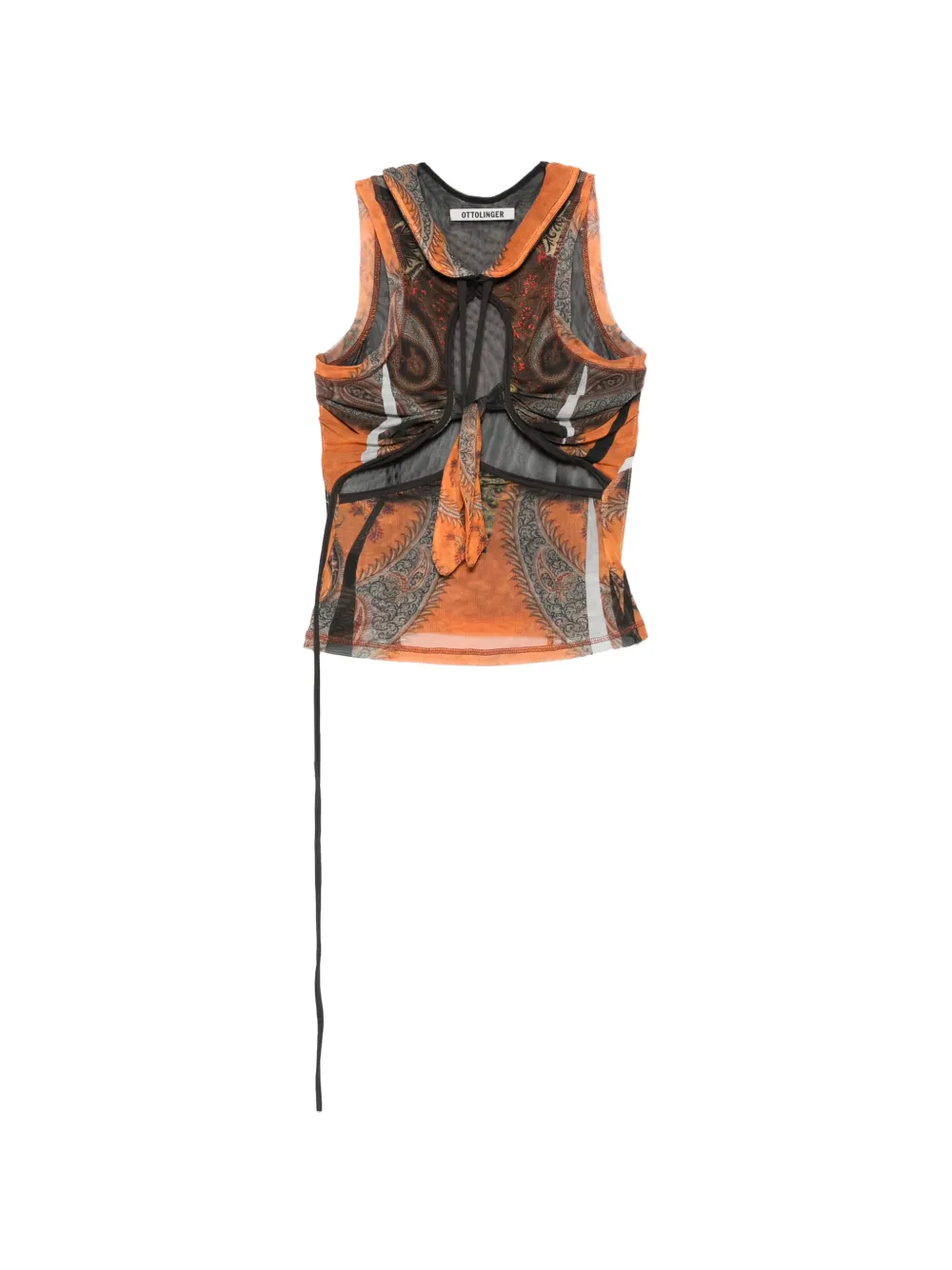 Ottolinger printed tie-detail top - Arancione
