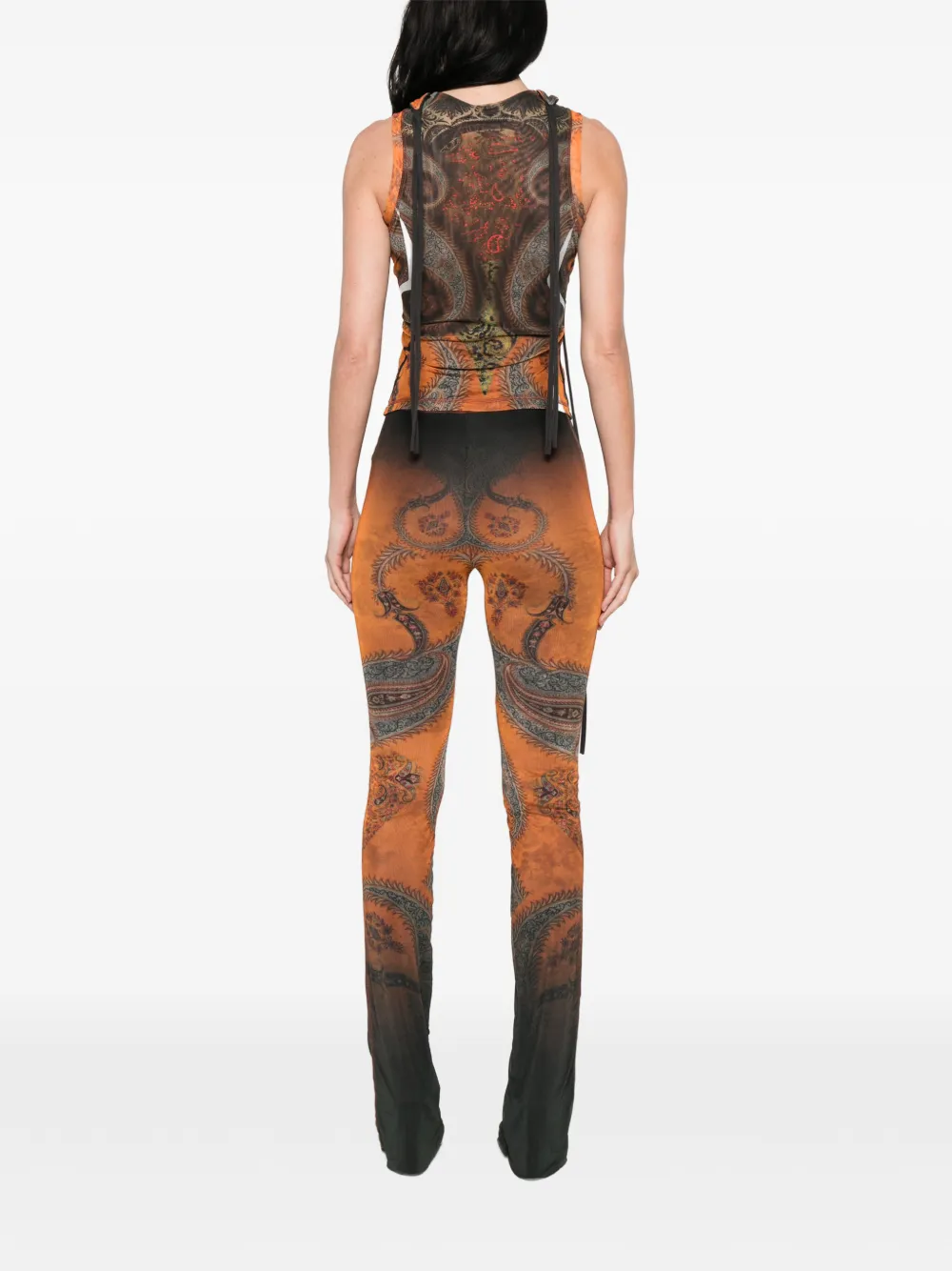 Ottolinger Top met gestrikt detail en print Oranje