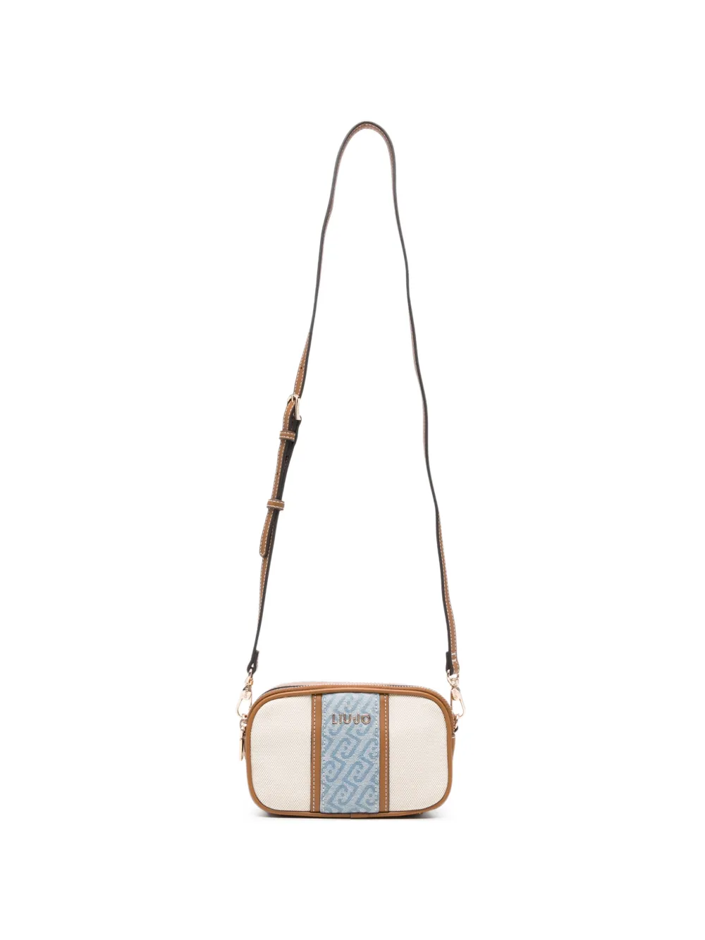LIU JO Schultertasche mit Logo-Schild - Nude