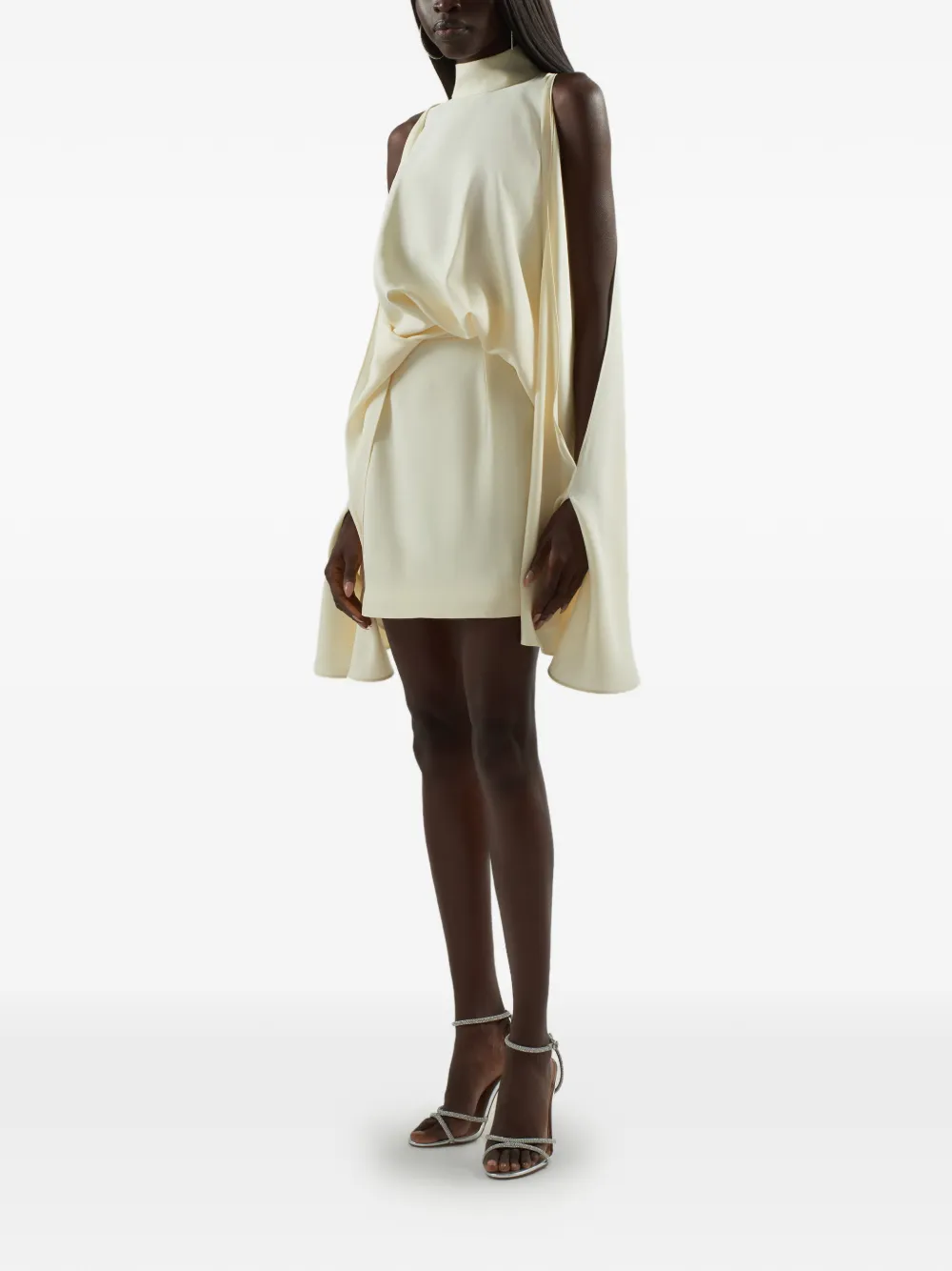  Bacall High-Neck Draped Dress