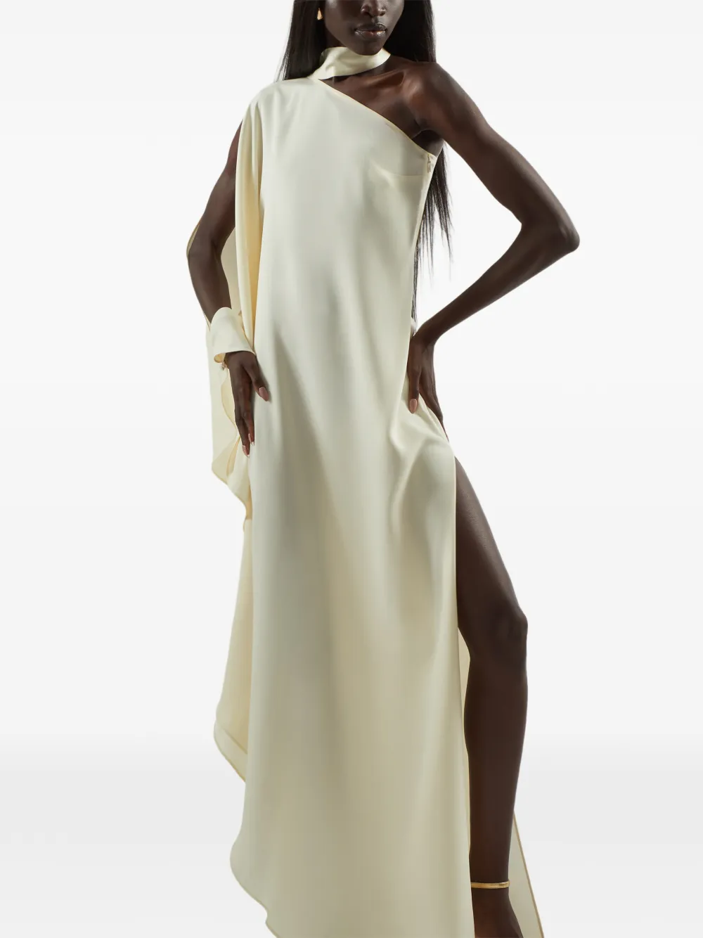 Taller Marmo Florinda asymmetrische jurk met split Beige