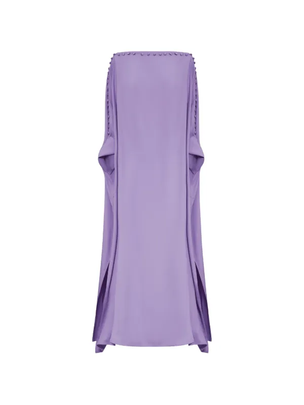 Taller Marmo Mila Button-embellished Maxi Dress in Purple