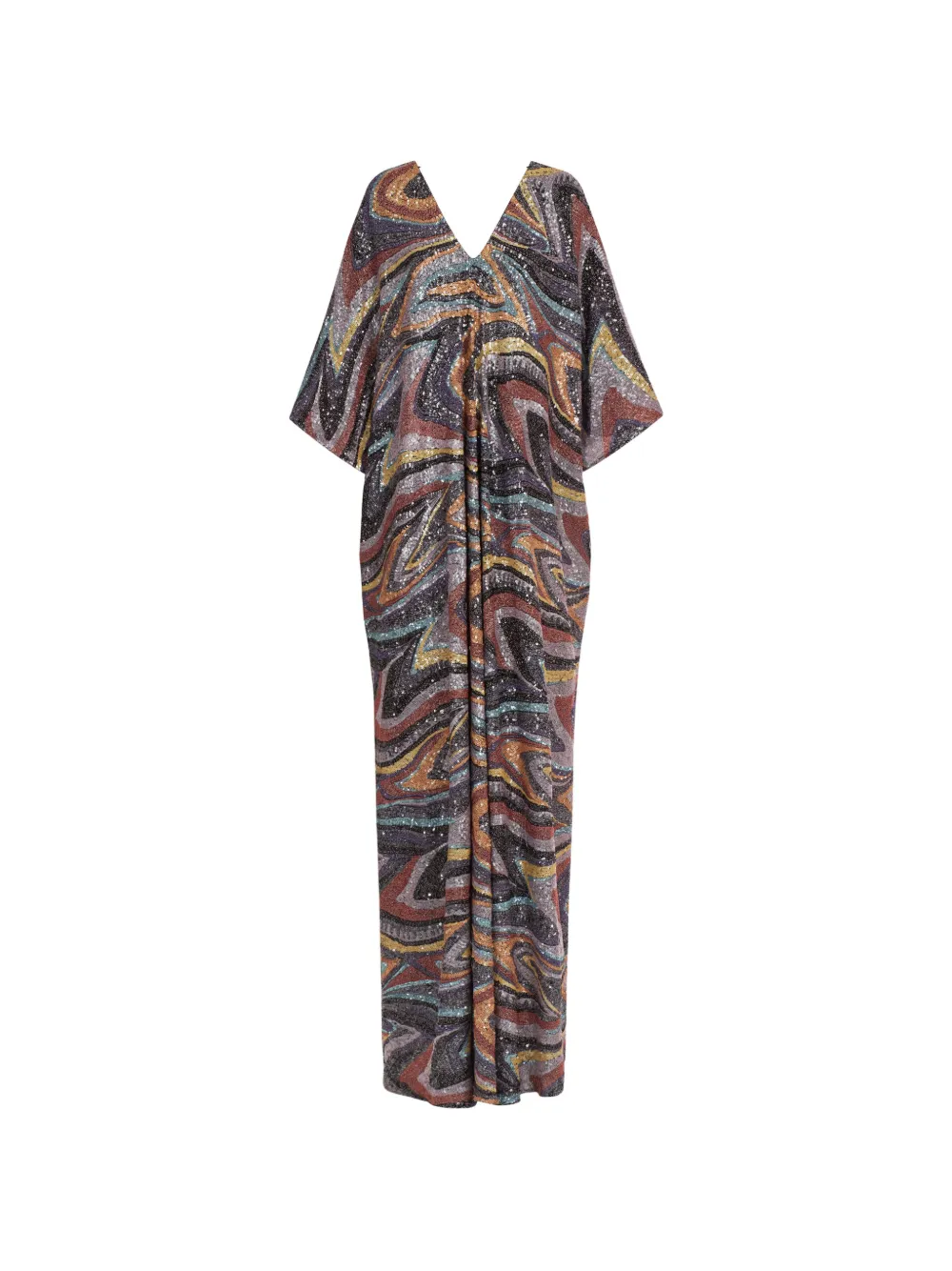 Taller Marmo Abito lungo Gala con paillettes - Nero