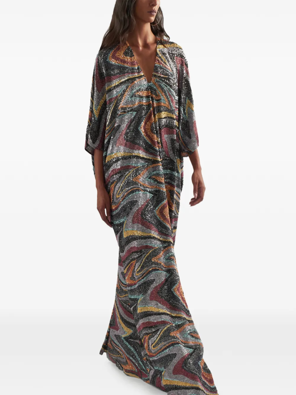 Taller Marmo Gala maxi-jurk met pailletten Zwart