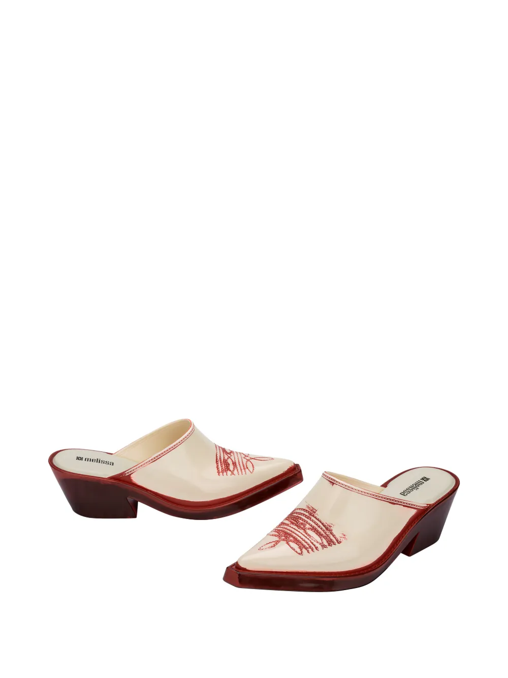 Melissa Texas muiltjes met borduurwerk Beige