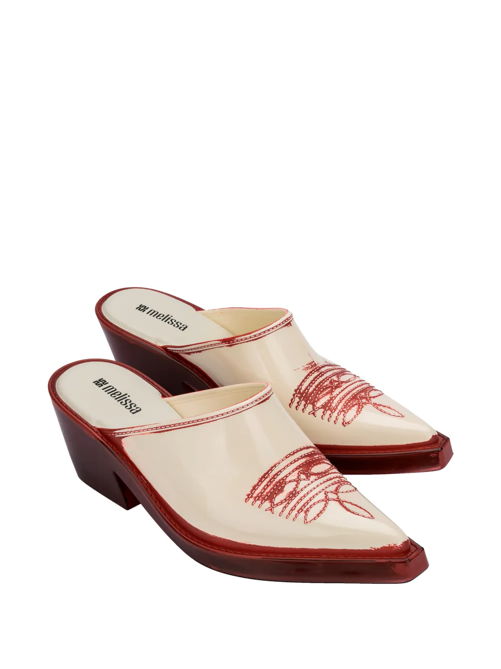 Melissa Texas muiltjes met borduurwerk Beige