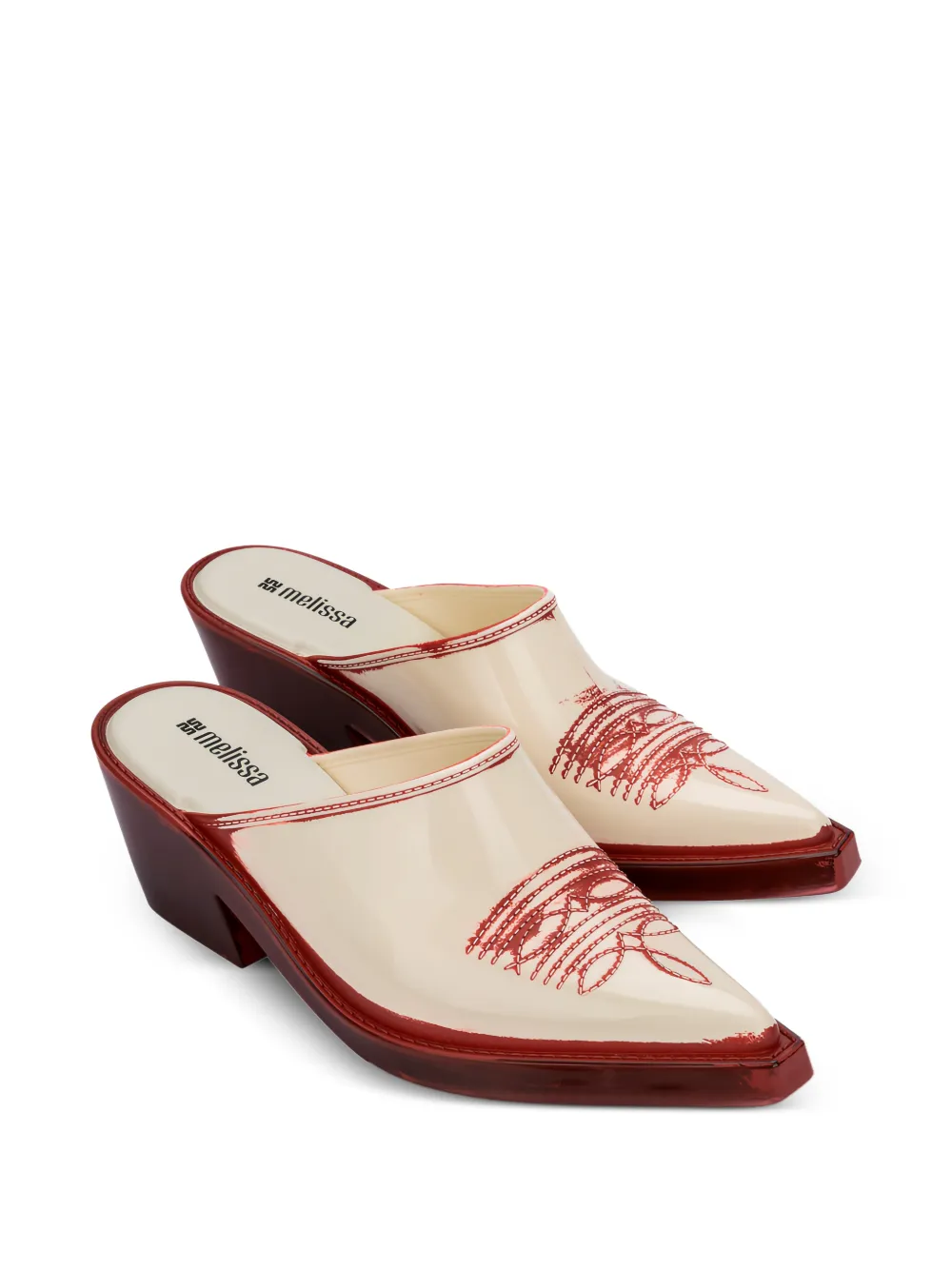  Melissa Embroidered Texas Mules - Neutrals 