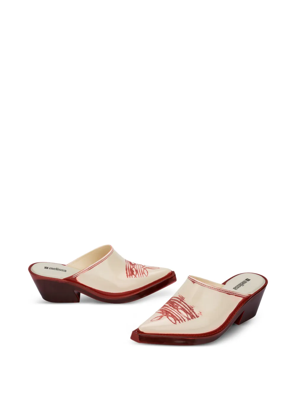  Melissa Embroidered Texas Mules - Neutrals 